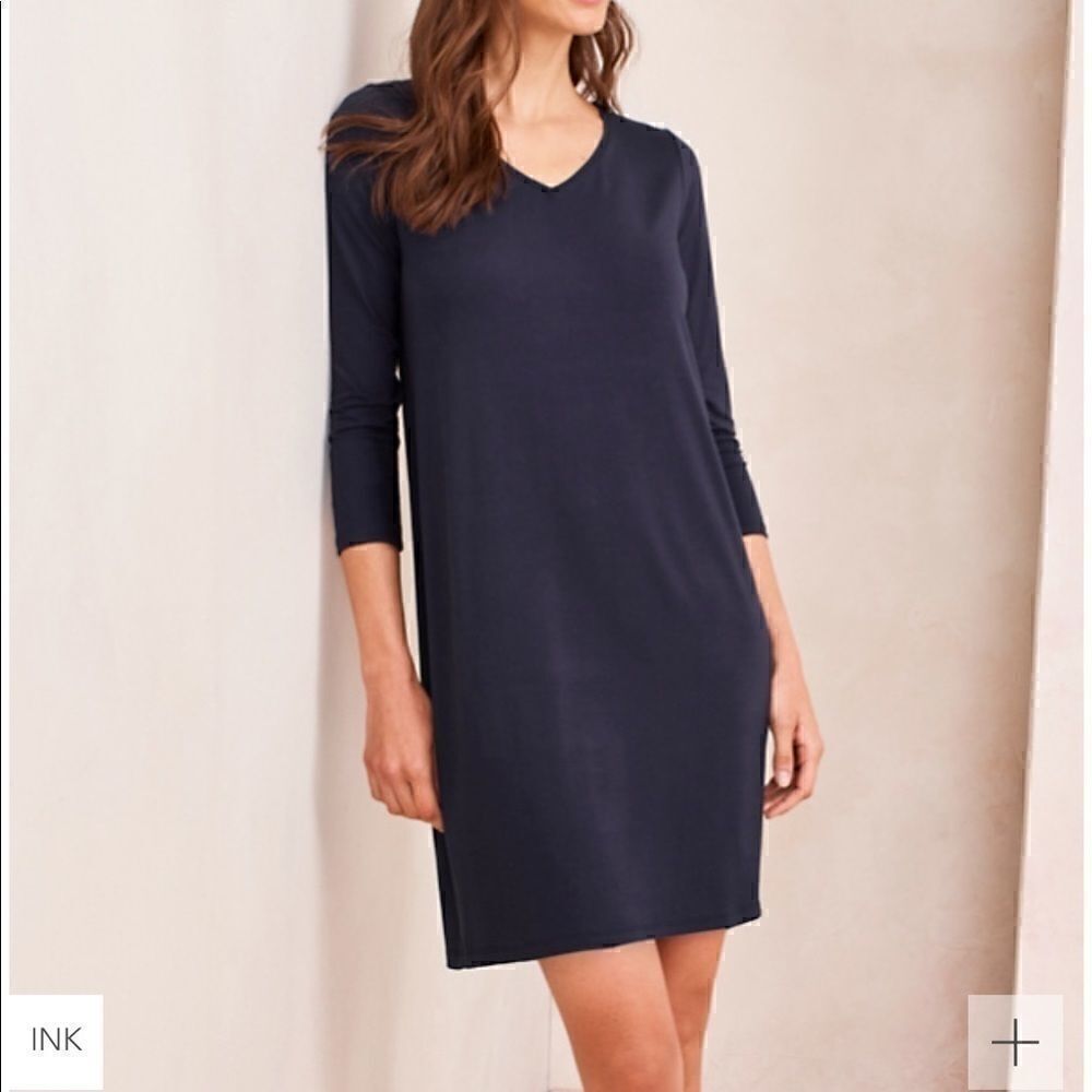 Eileen Fisher 3/4 sleeved Black Dress